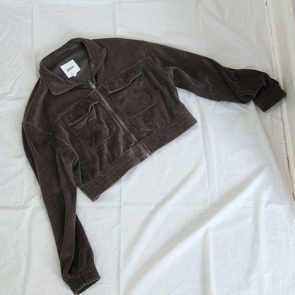 Aerie Groove-On Velour Full Zip Sweatshirt